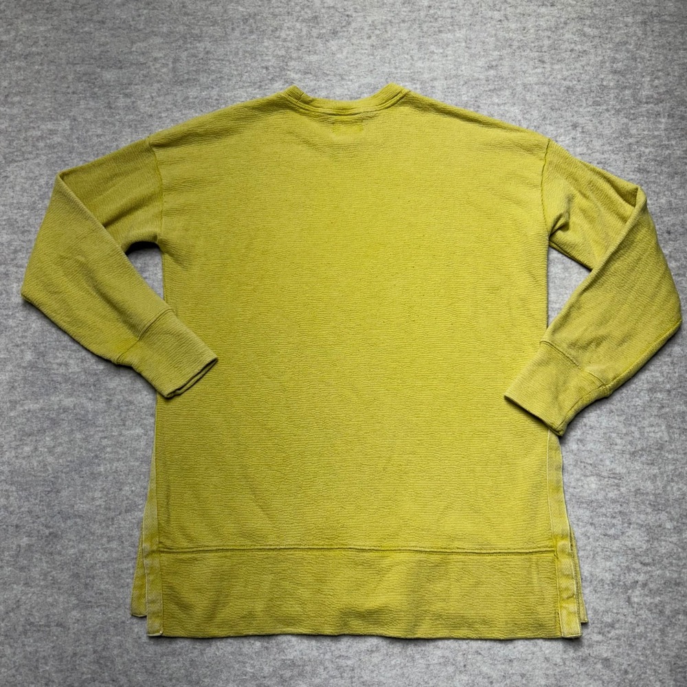 Aerie Womens XXS Oversized Sweatshirt Long Sleeve Textured Yellow Pullover - Picture 5 of 5
